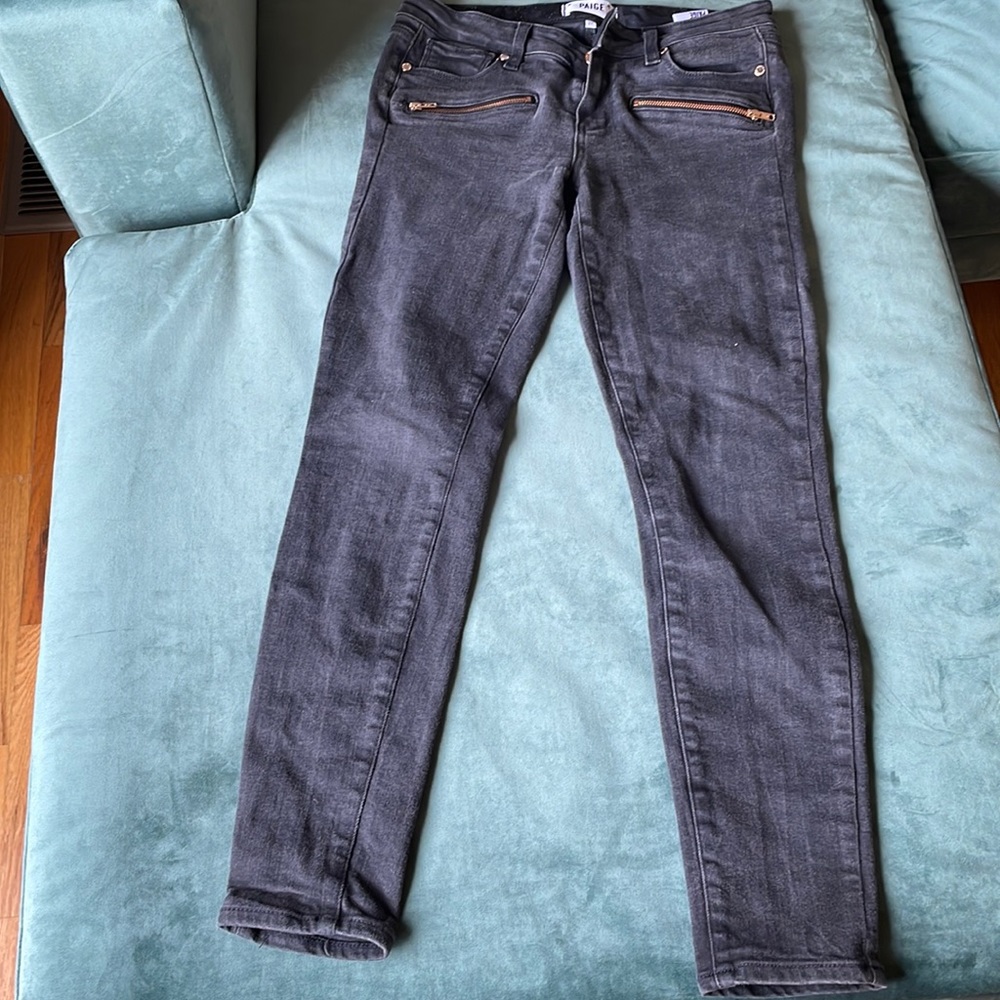 Paige Jeans Women’s 27 Black/Grey (charcoal) Distressed Skinny Jeans